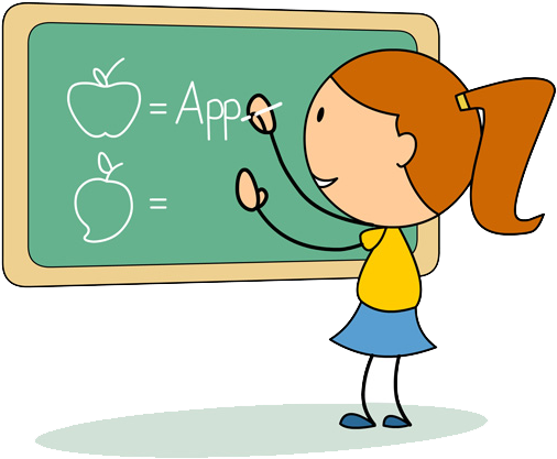 English Class Clipart - Writing On The Board Clipart (640x480)