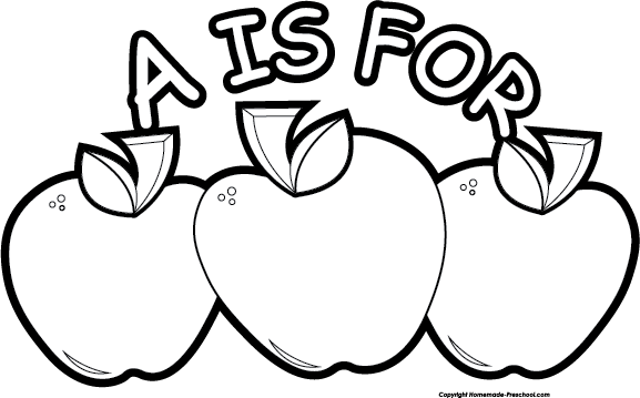 Free Apple Clipart - Apple Black And White (577x359)