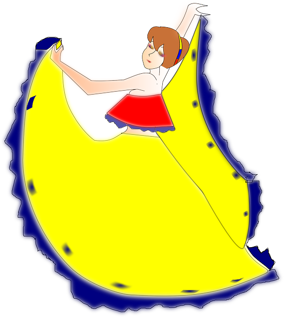 Yellow Pirouette, Dancing, Dancer, Frock, Gown, Dress, - Dance (574x640)