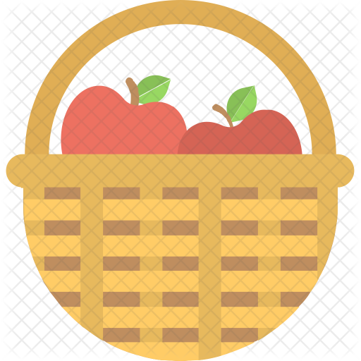 Apple Basket Icon - Fruit Basket Icon (512x512)
