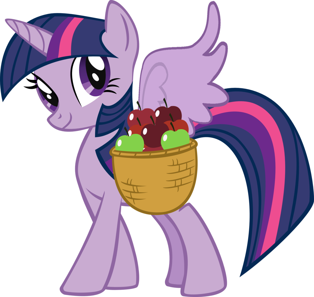 Princess Twilight And A Apple Basket By Rainbowsstar - Little Pony Friendship Is Magic (1023x967)