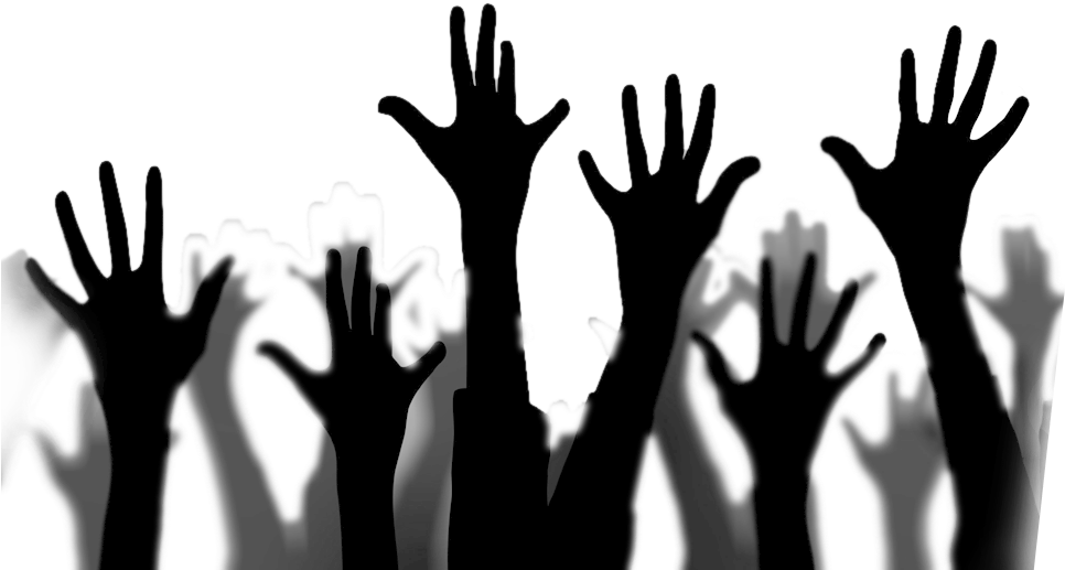 Raised Hands Png - Crowd Raising Hands Png (1038x536)