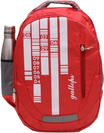 School Bag With Rain Cover Red Color Backpack By Gallops - Red (377x480)