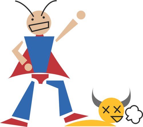 Bull Riding Hero Vector Clip Art - Action Clipart (500x446)