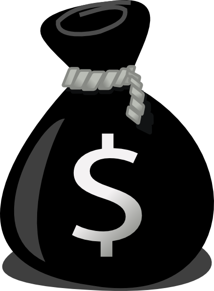 Money Bag Clip Art At Clker - Money Bag Clipart Png (438x596)
