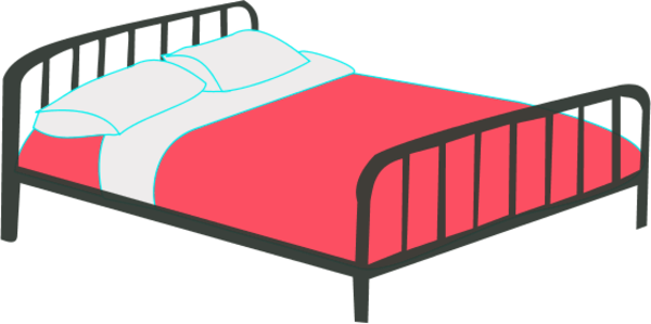 Bed Clipart Transparent Background - Bed Clipart Transparent Background (600x299)
