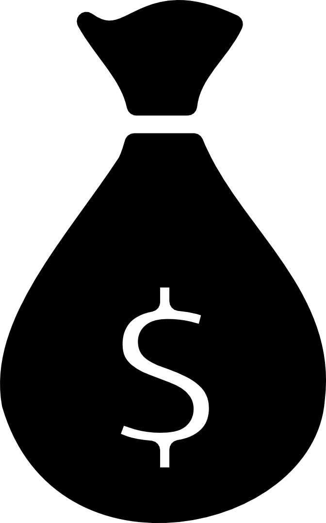 Icon Bag Coins - Money Icon Font Awesome (672x1078)