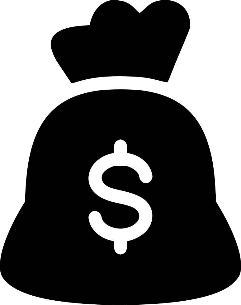Money Bag Comments - Dollar Icon Png Black (774x980)