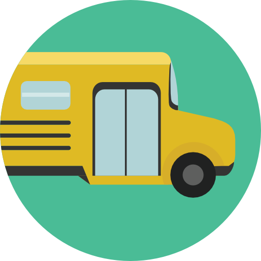 School Bus Free Icon - Flat School Icon Png (512x512)