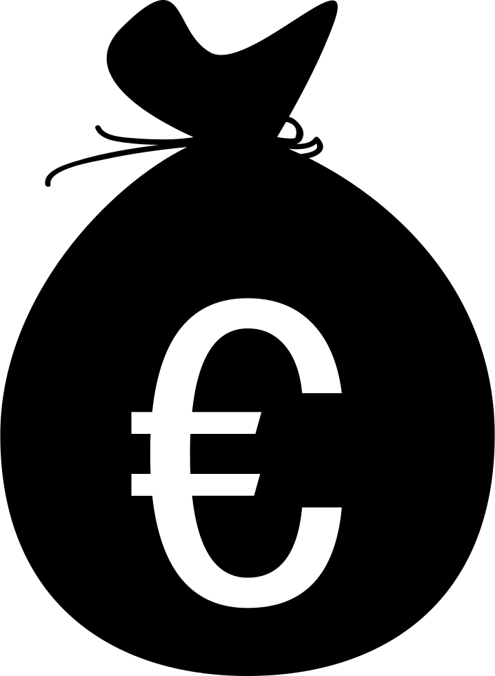 Money Bag Euro Sign Currency - Euro Flat Icon (718x980)