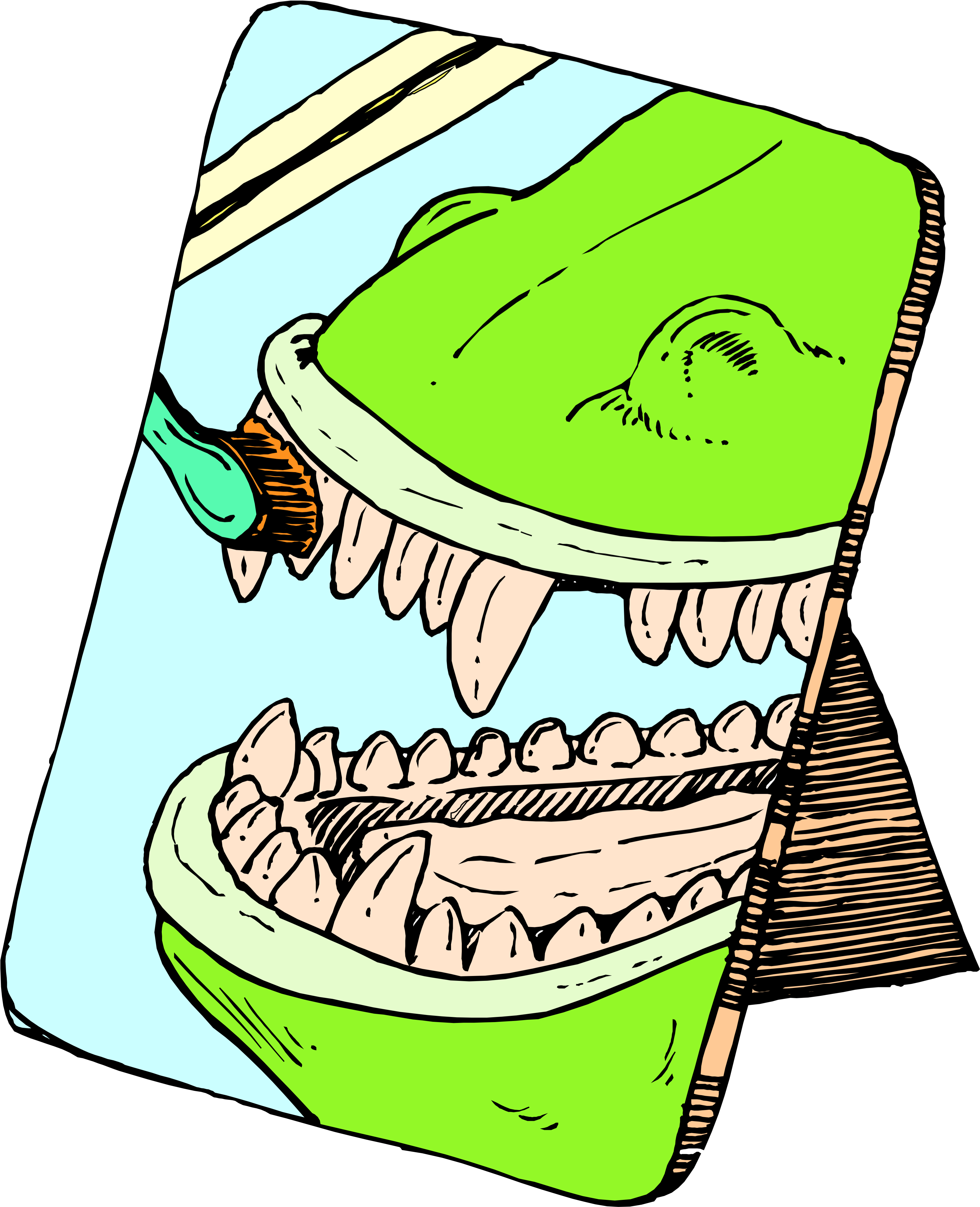 Cartoon Green Jaw Clip Art - Cartoon Green Jaw Clip Art (3446x4284)