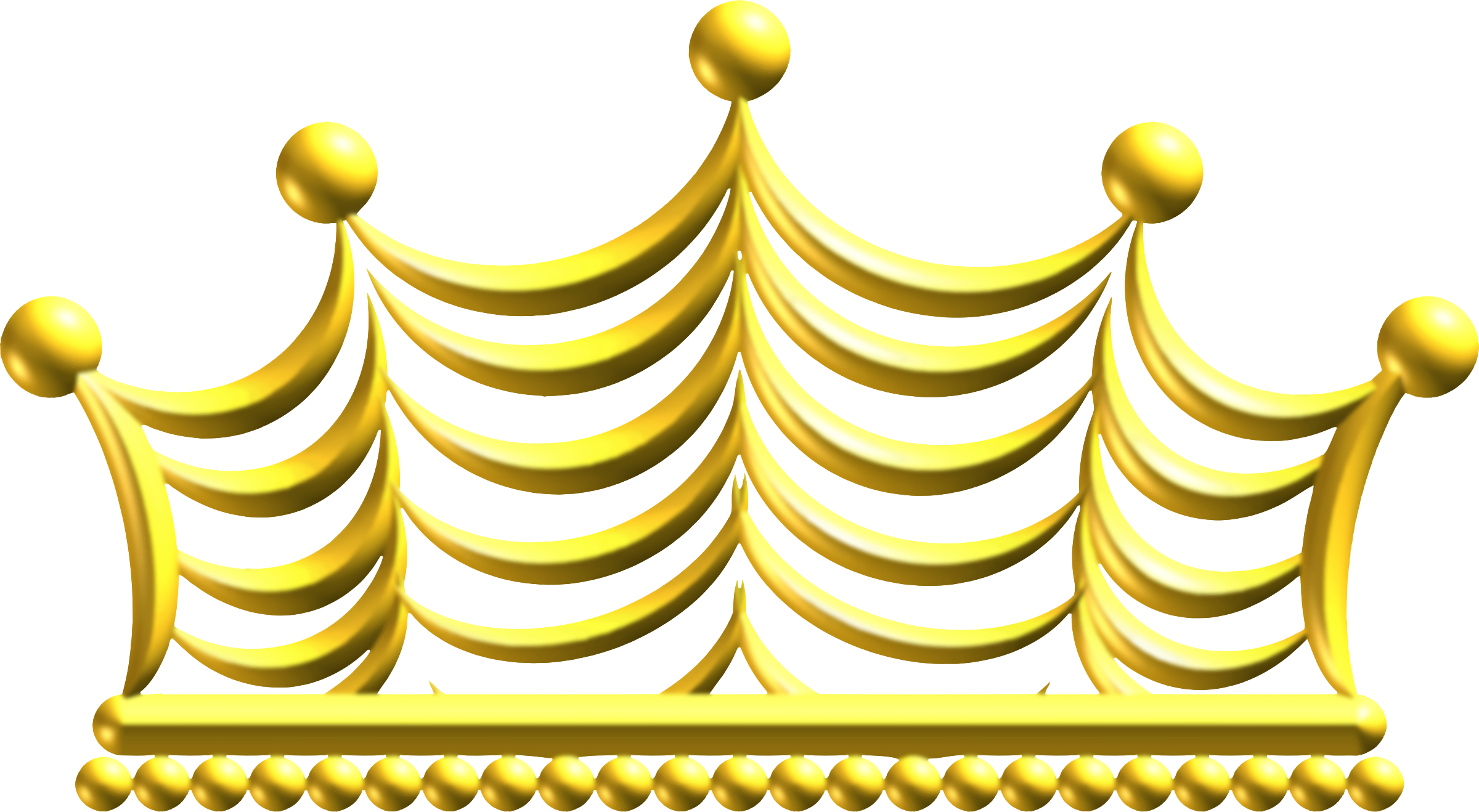 La Corona De Oro Clip Art - Gold Crown Png Transparent (2400x1318)
