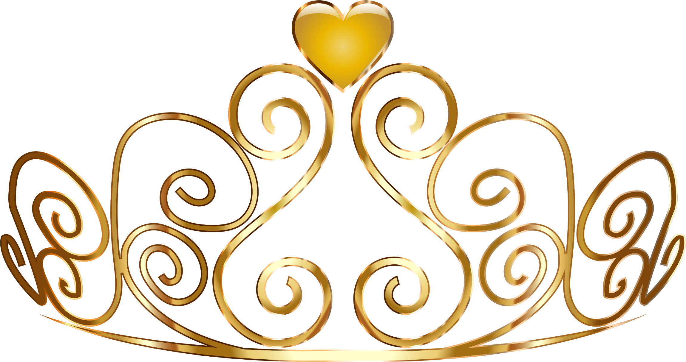 La Corona De La Princesa De Oro Clip Art - Princess Gold Crown Clipart (2300x1216)