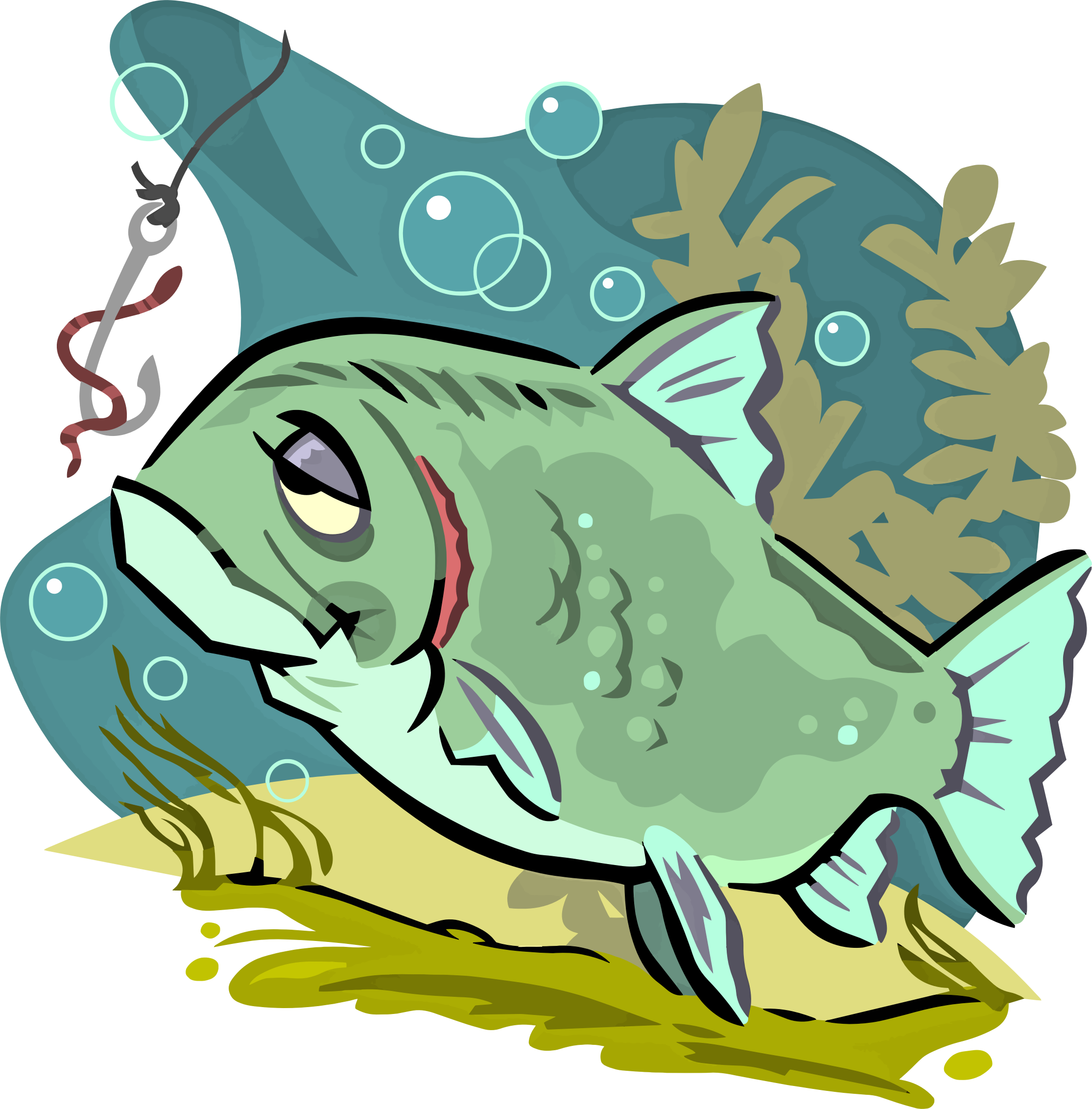 Clip Art Details - Cartoon Fish (2230x2264)
