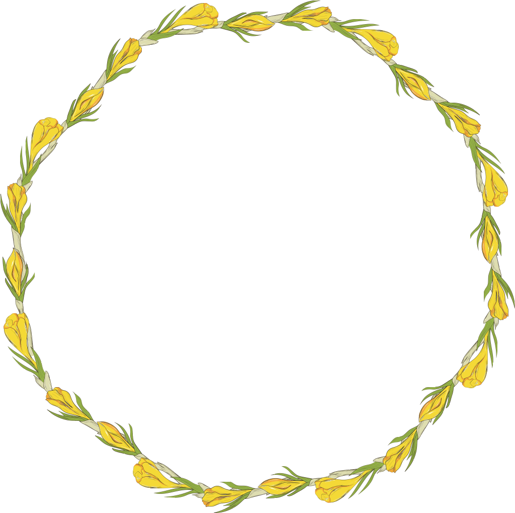 Hermosa Corona De Flor Amarillo Transparente De Material - Wreath (1024x1019)