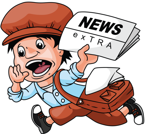 Personnages, Illustration, Individu, Personne, Gens - Clipart Newspaper Boy (600x554)