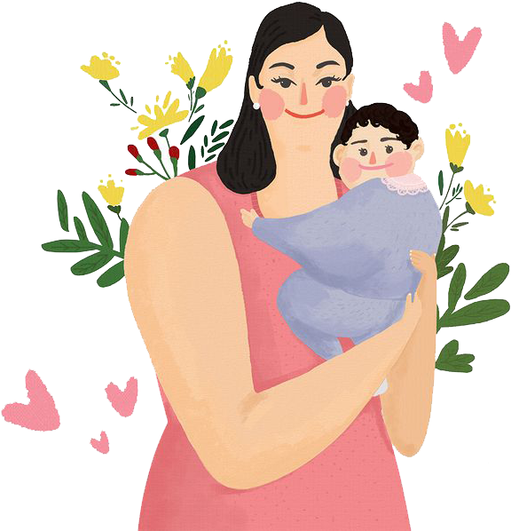 South Korea Mother Child Cartoon Illustration - South Korea Mother Child Cartoon Illustration (658x658)