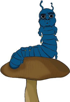 Caterpillar - Alice In Wonderland Caterpillar Png (300x414)