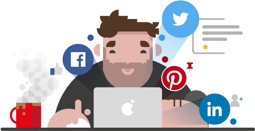 Social Media Illustration - Cartoon (860x451)