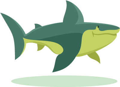 Great White Shark Clip Art - Green (500x500)