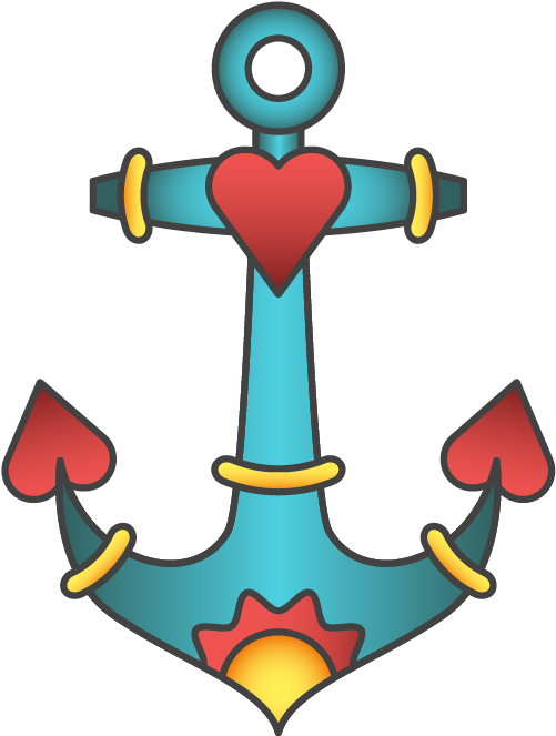 Tattoo Euclidean Vector - Ancla Dibujo Animado (694x846)