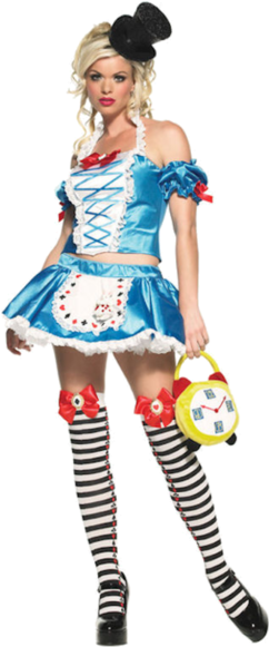 Adult Sexy Fantasy Alice In Wonderland Costume - Leg Avenue Fantasy Alice Costume - Blue/white - M/l (366x580)