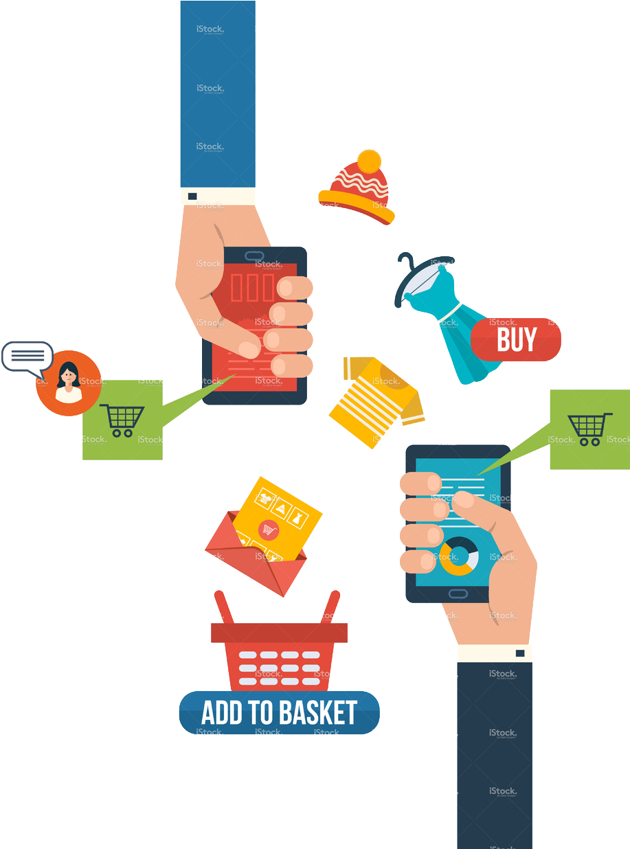 Stock Illustration 76738707 Icons For Internet Marketing - Online Shopping Project (1235x1235)
