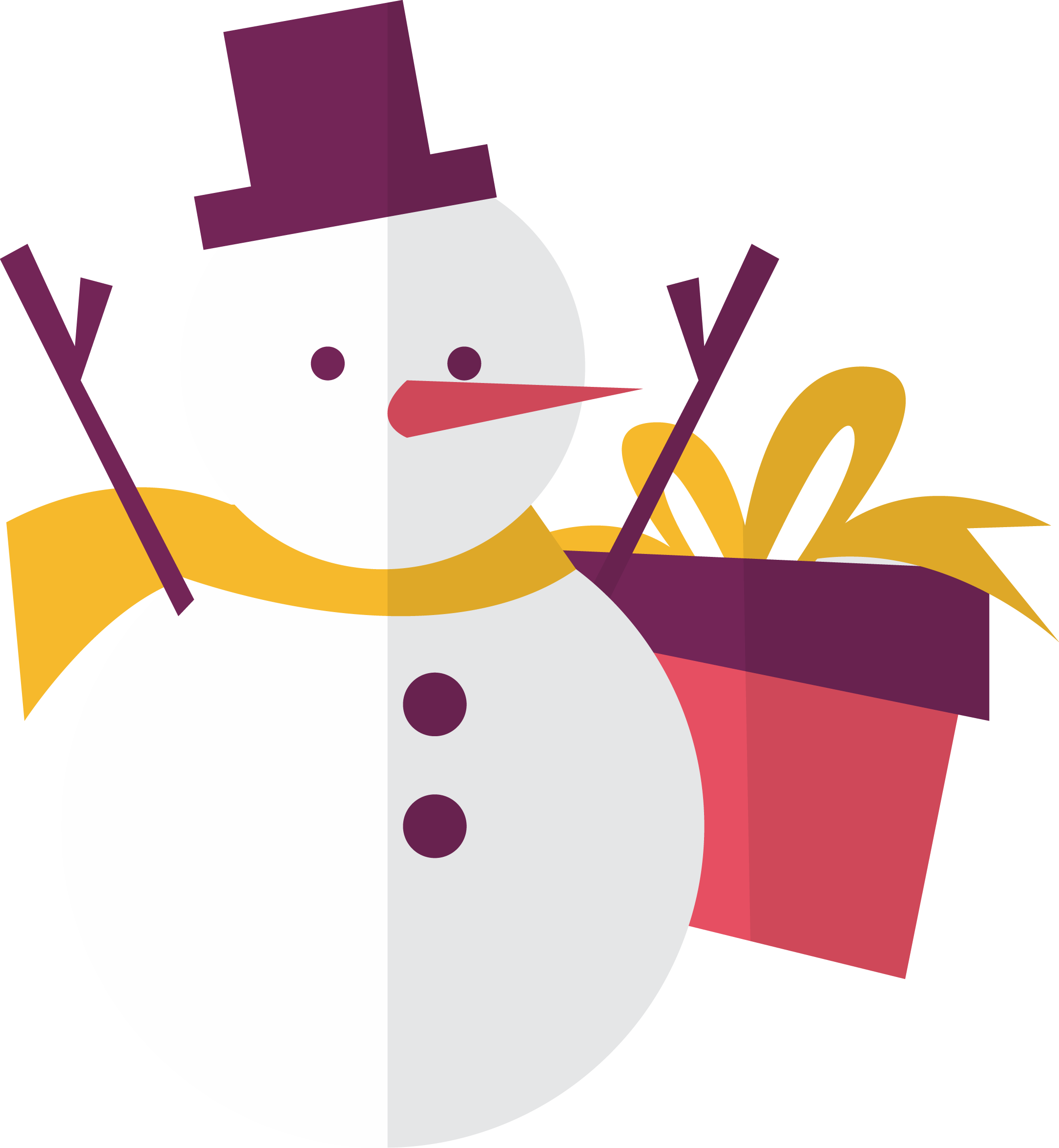 Snowman Christmas Gift Clip Art - Snowman Christmas Gift Clip Art (2169x2350)