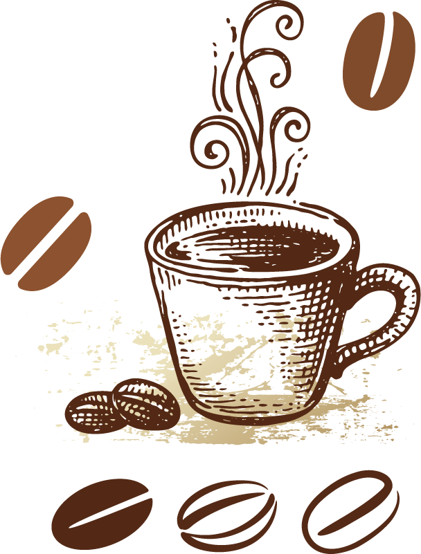 Coffee Tea Cafe Breakfast Morning - Free Vector Coffee (608x801)