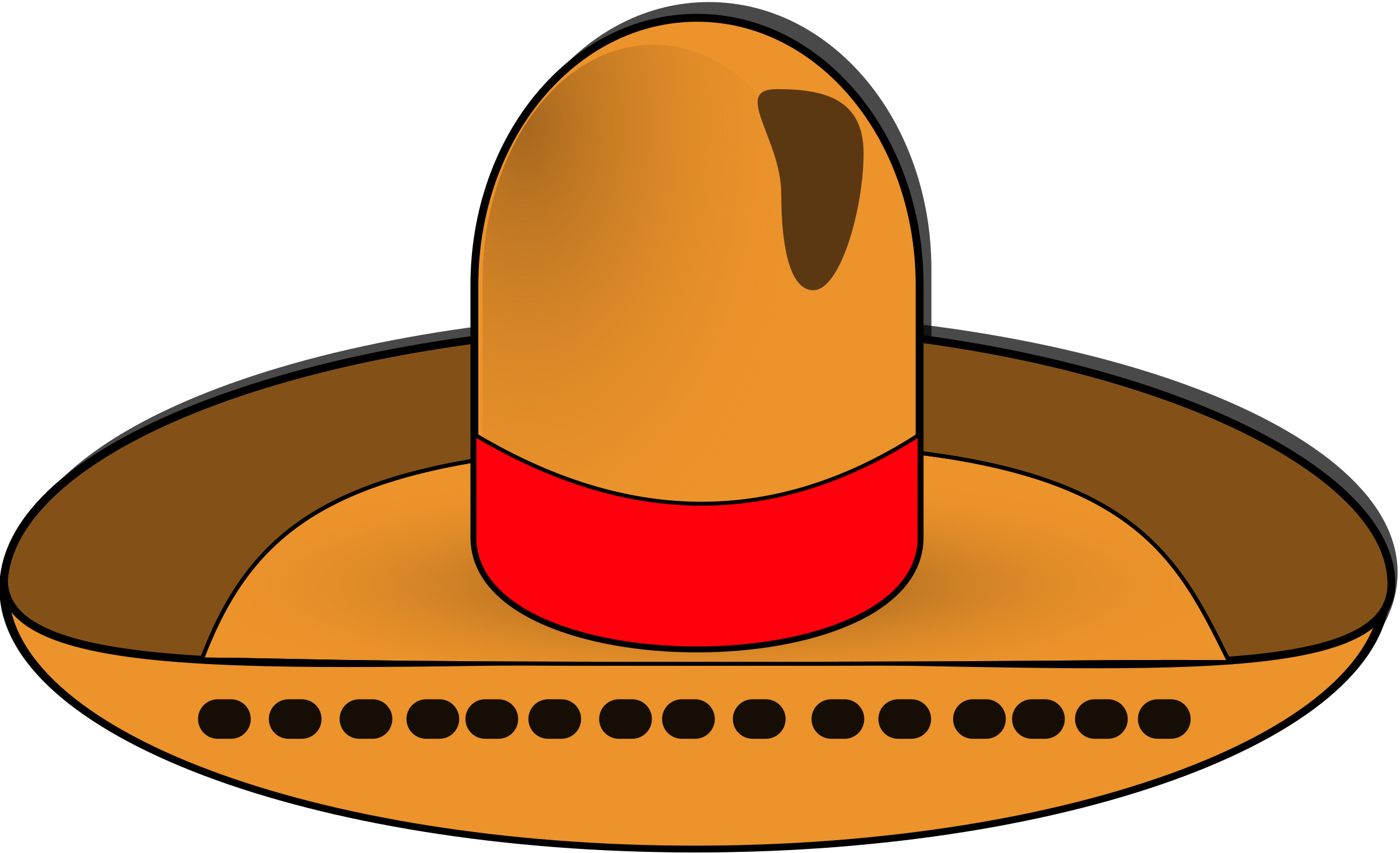 Clipart - Sombrero Clipart (2400x1463)