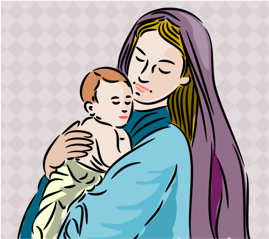 Mother Baby Png Image - Cartoon (566x800)