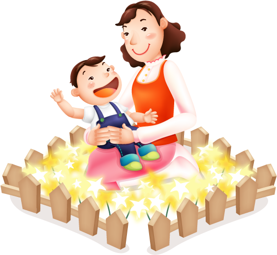 Child Mother Cartoon Illustration - Child Mother Cartoon Illustration (616x520)