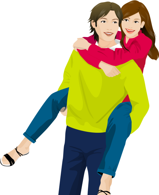 Happiness Couple Cartoon Clip Art - Happiness Couple Cartoon Clip Art (756x837)