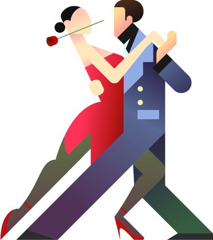 Dance Tango Royalty-free Clip Art - Dance Flat Design Png (415x467)