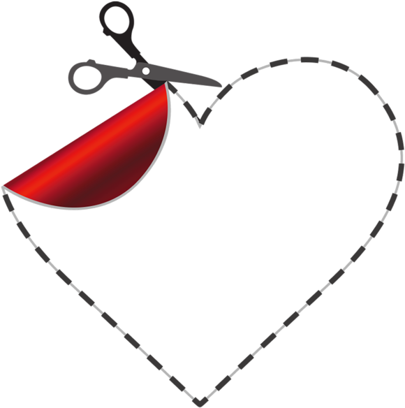 Heart With Scissors Png Clipart Picture - Scissor Heart Clip Art (595x600)