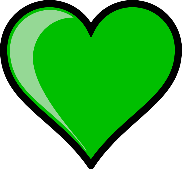 Heart - Green Heart Clip Art (600x557)
