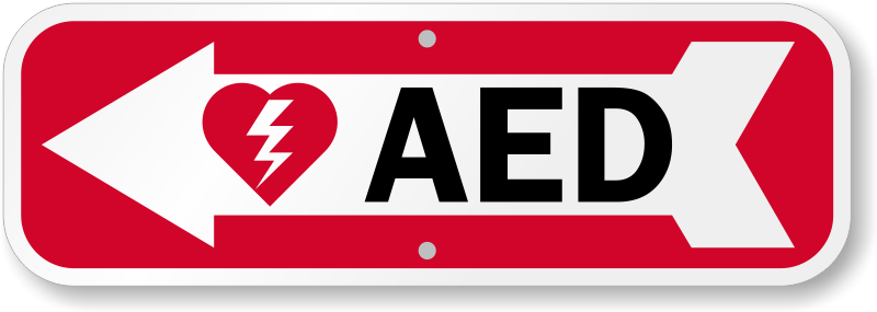 Defibrillator Signs Free Aed Left Arrow Sign K 0143 - Recruitment (800x285)