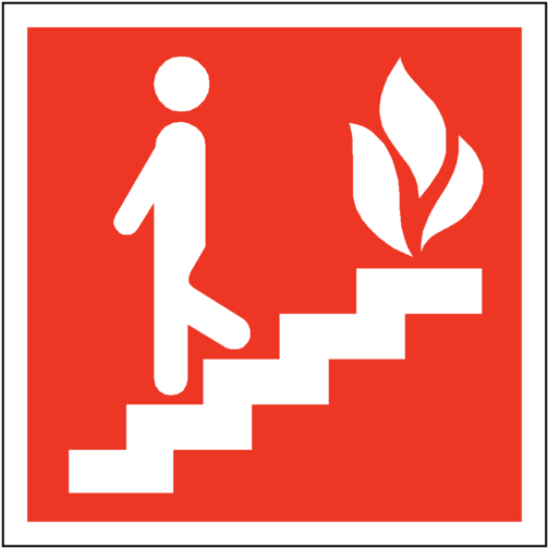 Fire Exit Steps Safety Sign - Fire Exit Steps (600x600)