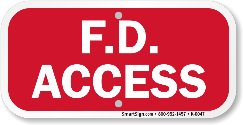 Fire Department Sign - Fire Department Access Sign (800x412)