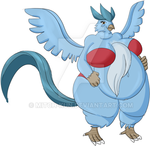 Paunchy Articuno By Mitch-kun - Articuno Anthro (600x588)