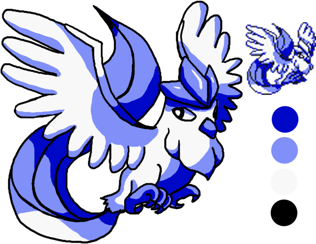 144 Articuno Pokemon Yellow - Moltres Sprite (1024x853)