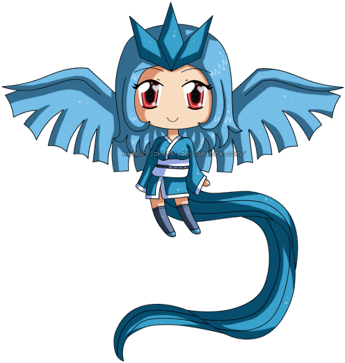 [commission] Mini Chibi Articuno Gijinka By Izka197 - Cartoon (530x550)