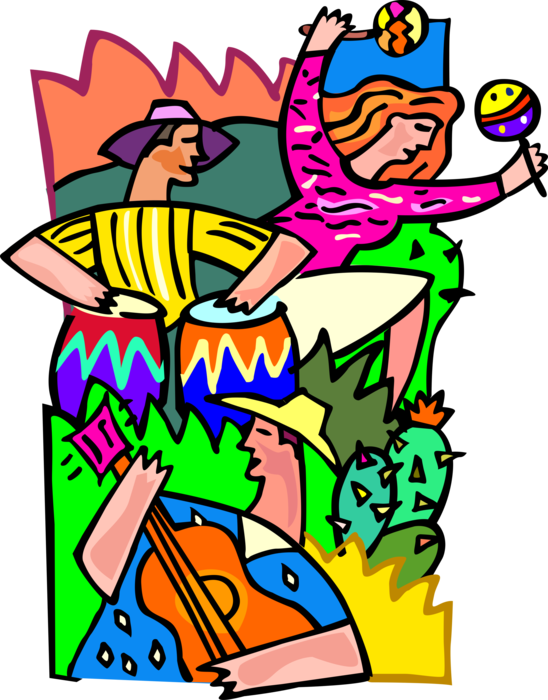 Vector Illustration Of Summer Beach Party With Partygoers - Vector Illustration Of Summer Beach Party With Partygoers (548x700)