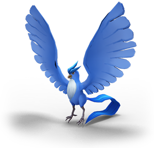 Articuno Is A Large Avian Pokémon With Predominantly - Bluebird (622x574)
