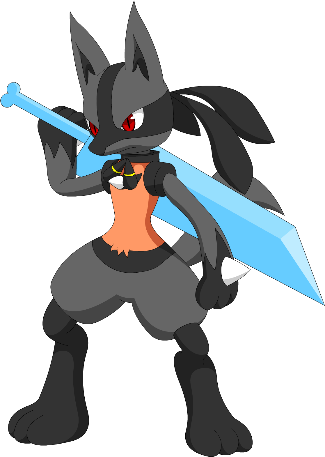 Pokemon - Lucario With Buster Sword (1117x1569)