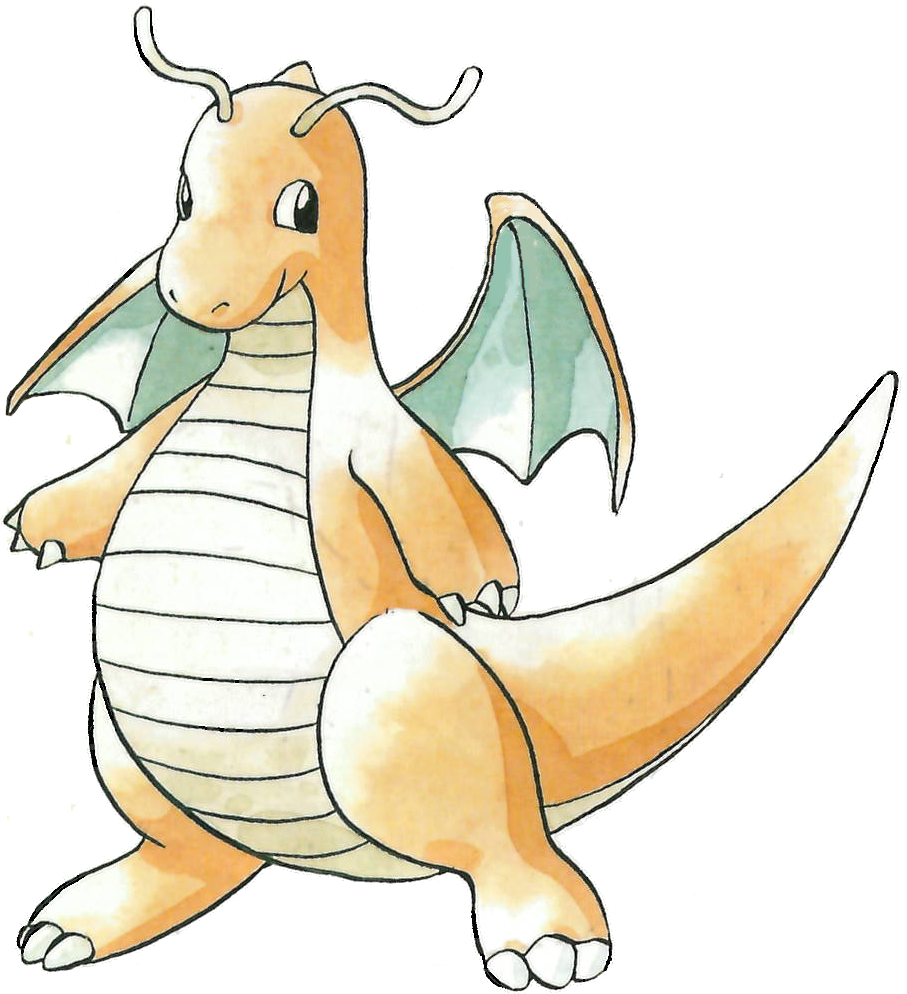 Dragonite Pokemon Red And Green Official Art - Dragonite Pokemon Art (907x994)