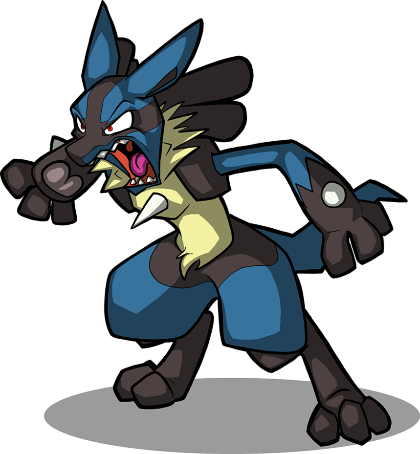 Shiny Mega Lucario Stats For Kids - Lucario Angry (859x929)