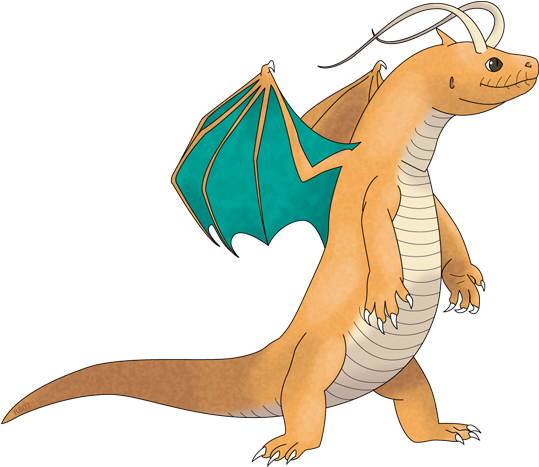 Fat Dragonite Pokemon Images - Dragonite Drawing Clear Background (550x500)