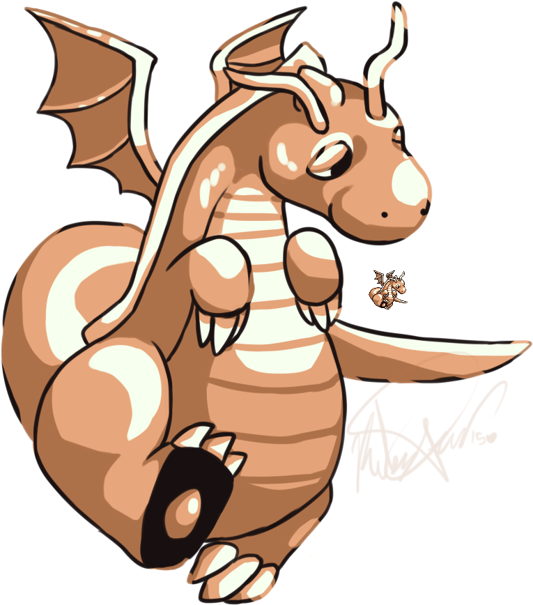 Green Dragonite - Cartoon (775x873)