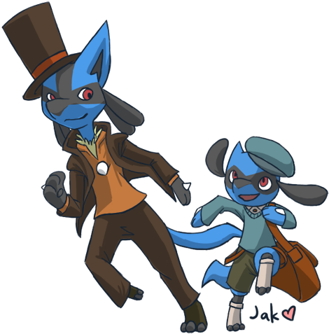 Day 21, Crossovers - Pokemon Lucario And Riolu (500x506)